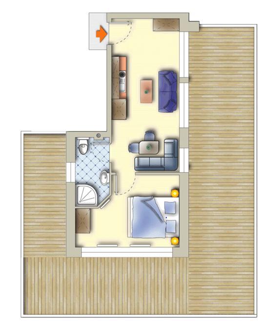Apartment mit Terrasse